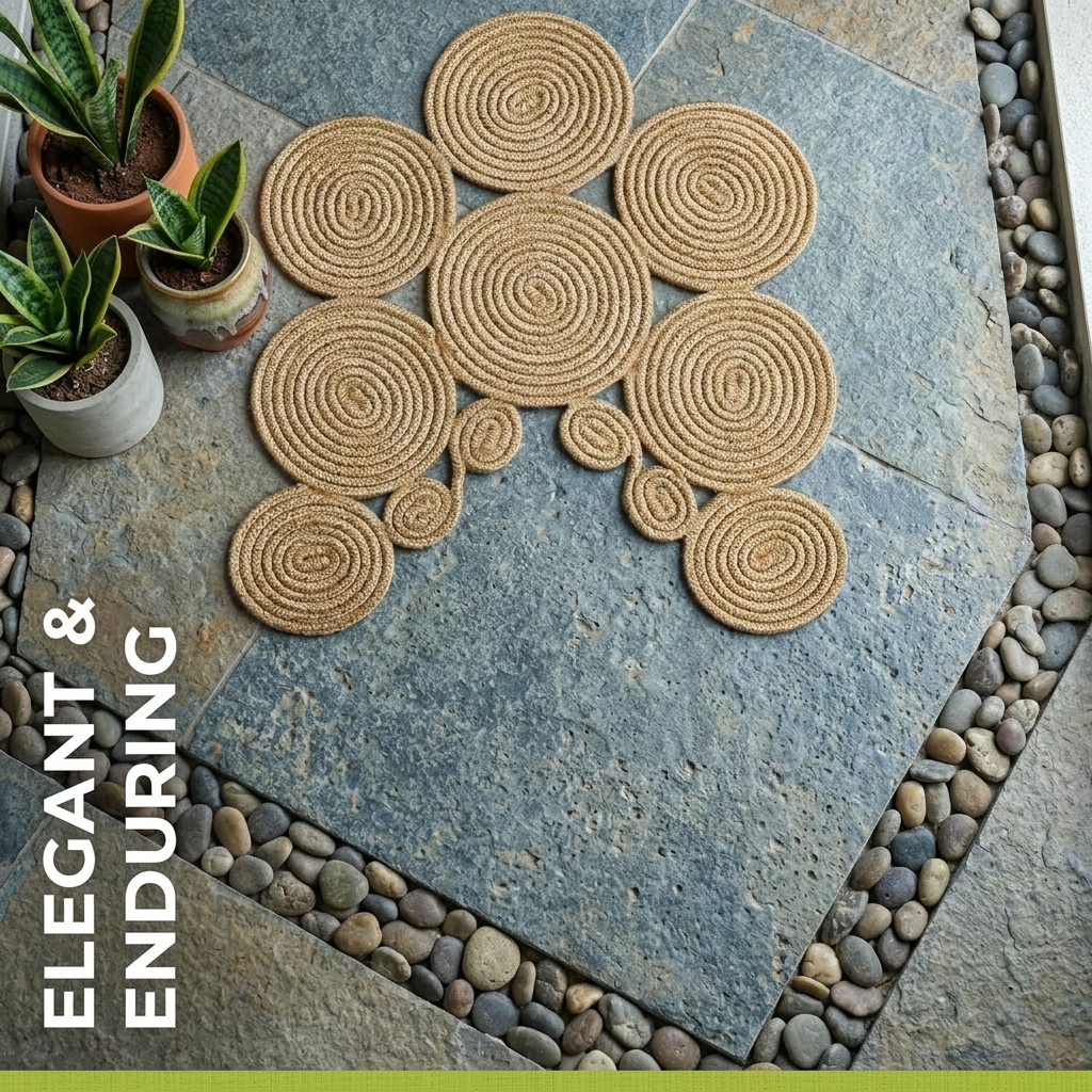 Handmade Jute Toilet Mat, Natural Bathroom Rug, Boho Toilet Floor Mat Size: 55 x 65 cm