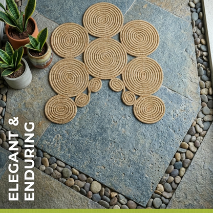 Handmade Jute Toilet Mat, Natural Bathroom Rug, Boho Toilet Floor Mat Size: 55 x 65 cm